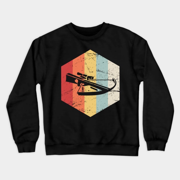 Retro Vintage Crossbow Hunting Icon Crewneck Sweatshirt by MeatMan